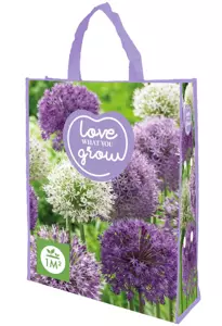 Shopping Bag met Allium paars-Wit Mix 'Love what you Grow'