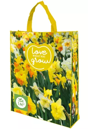 Shopping Bag met Narcissus Mix 'Love what you Grow'
