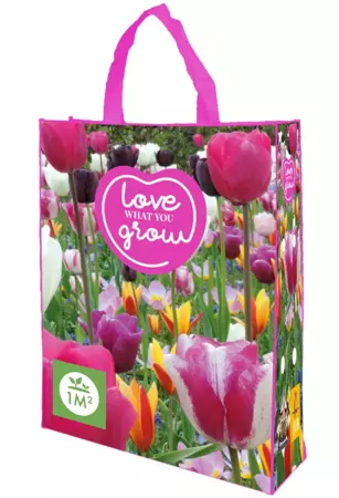 Shopping Bag met Tulpen Mix 'Love what you Grow'