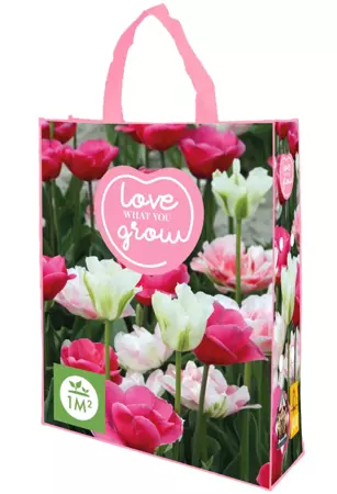 Shopping Bag met Tulpen Roze 'Love what you Grow'