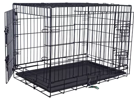 Draadkooi 2-deurs zwart l76b48h58cm