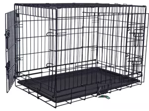 Draadkooi 2-deurs zwart l76b48h58cm