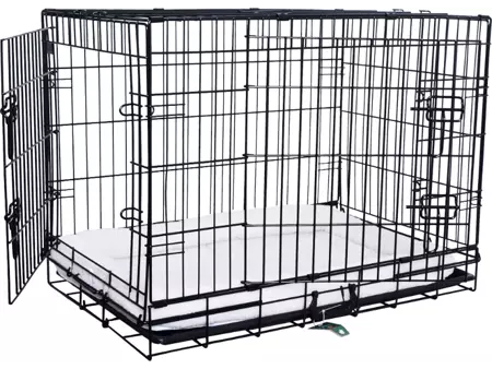 Draadkooi 2-deurs zwart l91b55h65cm - afbeelding 2