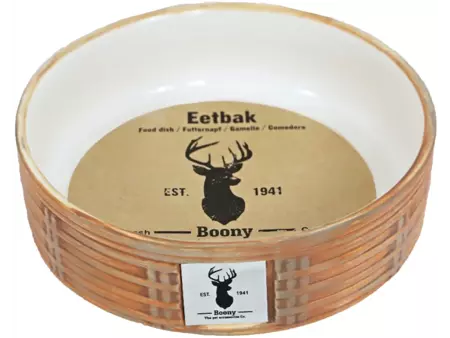 Eetbak steen wicker zand d16cm - afbeelding 1