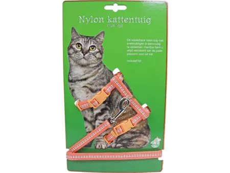 Kattentuig nylon met lijn coral