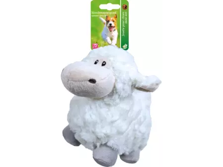 Schaap pluche wit l18cm z. geluid